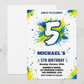 Invitation pour les 5 ans de Splash Paint pour gar (Devant / Derrière)