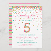 Invitation pour les 5 ans des filles fête d'anniv (Devant / Derrière)