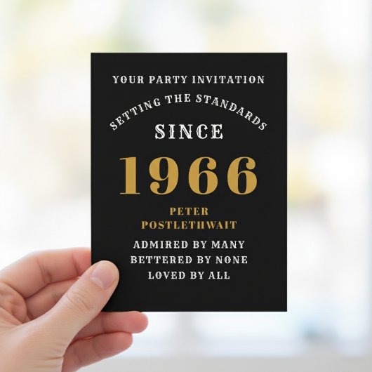 Invitation pour les 60 ans 1966 Noir Or