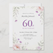Invitation pour les 60 ans Anniversaire Pastel Flo (Devant)