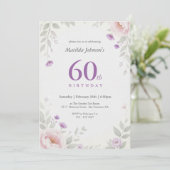 Invitation pour les 60 ans Anniversaire Pastel Flo (Debout devant)