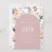Invitation pour les 60 ans avec des fleurs sauvage (Devant)