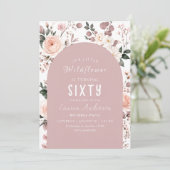 Invitation pour les 60 ans avec des fleurs sauvage (Debout devant)