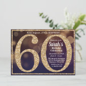 Invitation pour les 60 ans avec paillettes pour un (Debout devant)