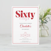 Invitation pour les 60 ans avec une typographie ro (Debout devant)