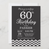 Invitation pour les 60 ans Chevron Noir et Blanc (Devant)