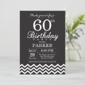 Invitation pour les 60 ans Chevron Noir et Blanc (Debout devant)