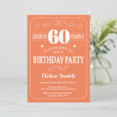 Invitation pour les 60 ans Corail et Blanc (Debout devant)