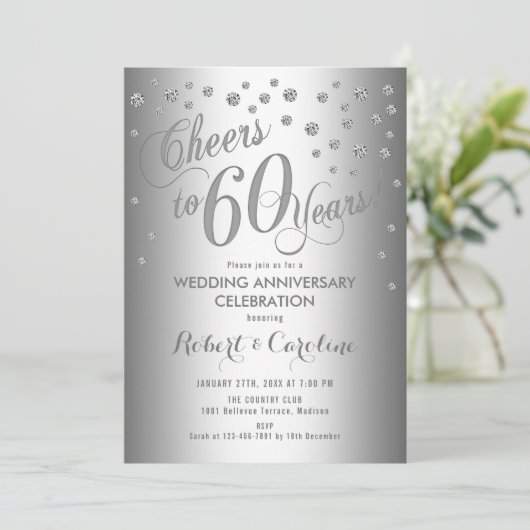 Invitation pour les 60 ans de mariage - Argent Bla (Debout devant)