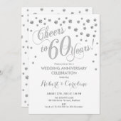 Invitation pour les 60 ans de mariage - Argent Bla (Devant / Derrière)