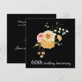 Invitation pour les 60 ans de mariage avec un bouq (Devant / Derrière)
