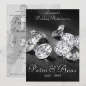 Invitation pour les 60 ans de mariage de diamant (Devant / Derrière)