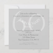 Invitation pour les 60 ans de mariage de diamant S (Dos)