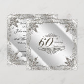 Invitation pour les 60 ans de mariage diamant Flou (Devant / Derrière)