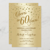 Invitation pour les 60 ans de mariage en or (Devant / Derrière)