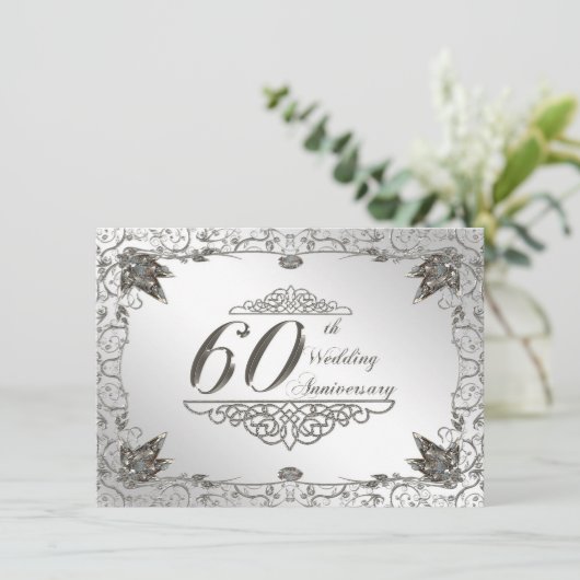 Invitation pour les 60 ans de mariage Flourish Dia (Debout devant)