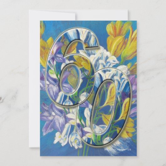 Invitation pour les 60 ans de mariage Freesias (Devant)