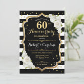 Invitation pour les 60 ans de mariage - Noir Blanc (Debout devant)