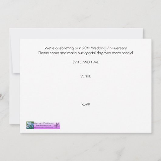 Invitation pour les 60 ans de mariage rhododendron (Dos)