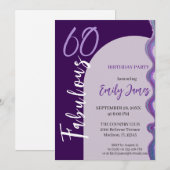 Invitation pour les 60 ans d'une femme (Devant / Derrière)
