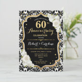 Invitation pour les 60 ans - Noir Blanc Or (Debout devant)