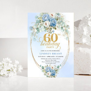 Invitation pour les 60 ans sur le thème des pivoin