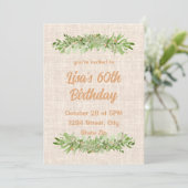 Invitation pour les 60 ans – Verdure en lin | Soix (Debout devant)