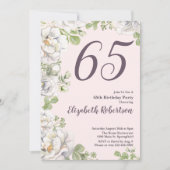 Invitation pour les 65 ans Anniversaire Fleurs Ros (Devant)
