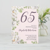 Invitation pour les 65 ans Anniversaire Fleurs Ros (Debout devant)