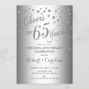 Invitation pour les 65 ans de mariage - Argent Bla