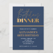 Invitation pour les 66 ans Dîner d'anniversaire Or (Devant)