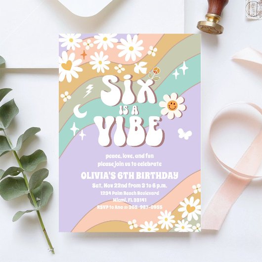 Invitation pour les 6 ans de Groovy Rainbow