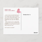 Invitation pour les 6 ans sur le thème du papillon (Dos)