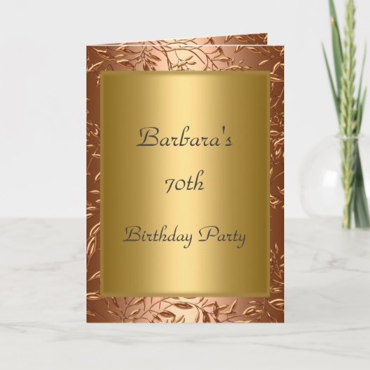 Invitation pour les 70 ans Anniversaire Or (Devant)