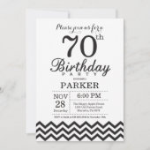 Invitation pour les 70 ans avec Chevron noir et bl (Devant)