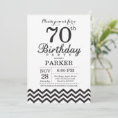 Invitation pour les 70 ans avec Chevron noir et bl (Debout devant)