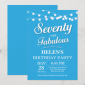 Invitation pour les 70 ans Bleu Fabuleux (Devant / Derrière)