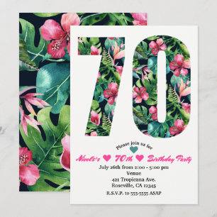Invitation pour les 70 ans d'anniversaire Tropical