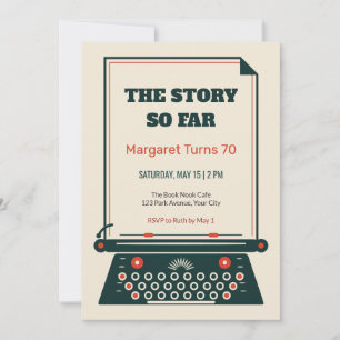 Invitation pour les 70 ans de Linocut Typewriter