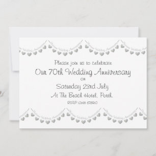 Invitation pour les 70 ans de mariage de noces de 