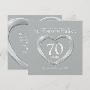 Invitation pour les 70 ans de mariage en forme de 