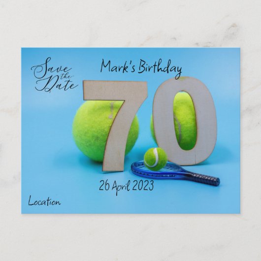 Invitation pour les 70 ans de Tennis, "Sauver la d (Devant)