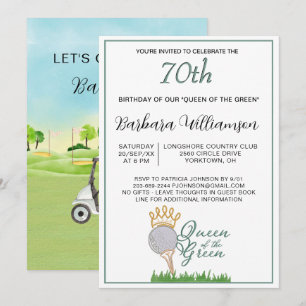 Invitation pour les 70 ans d'une golfeuse