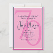 Invitation pour les 70 ans Élégant Rose & Navy (Devant)