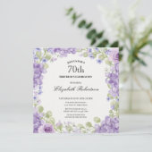 Invitation pour les 70 ans Élégante Fleur Violette (Debout devant)