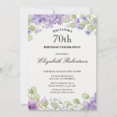 Invitation pour les 70 ans Élégante Fleur Violette (Devant)