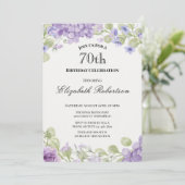 Invitation pour les 70 ans Élégante Fleur Violette (Debout devant)