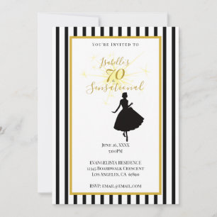 Invitation pour les 70 ans noir et or