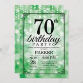 Invitation pour les 70 ans, Paillettes Vertes (Devant / Derrière)