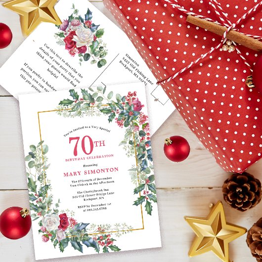 Invitation pour les 70 ans Rose Fleur de la Saint-